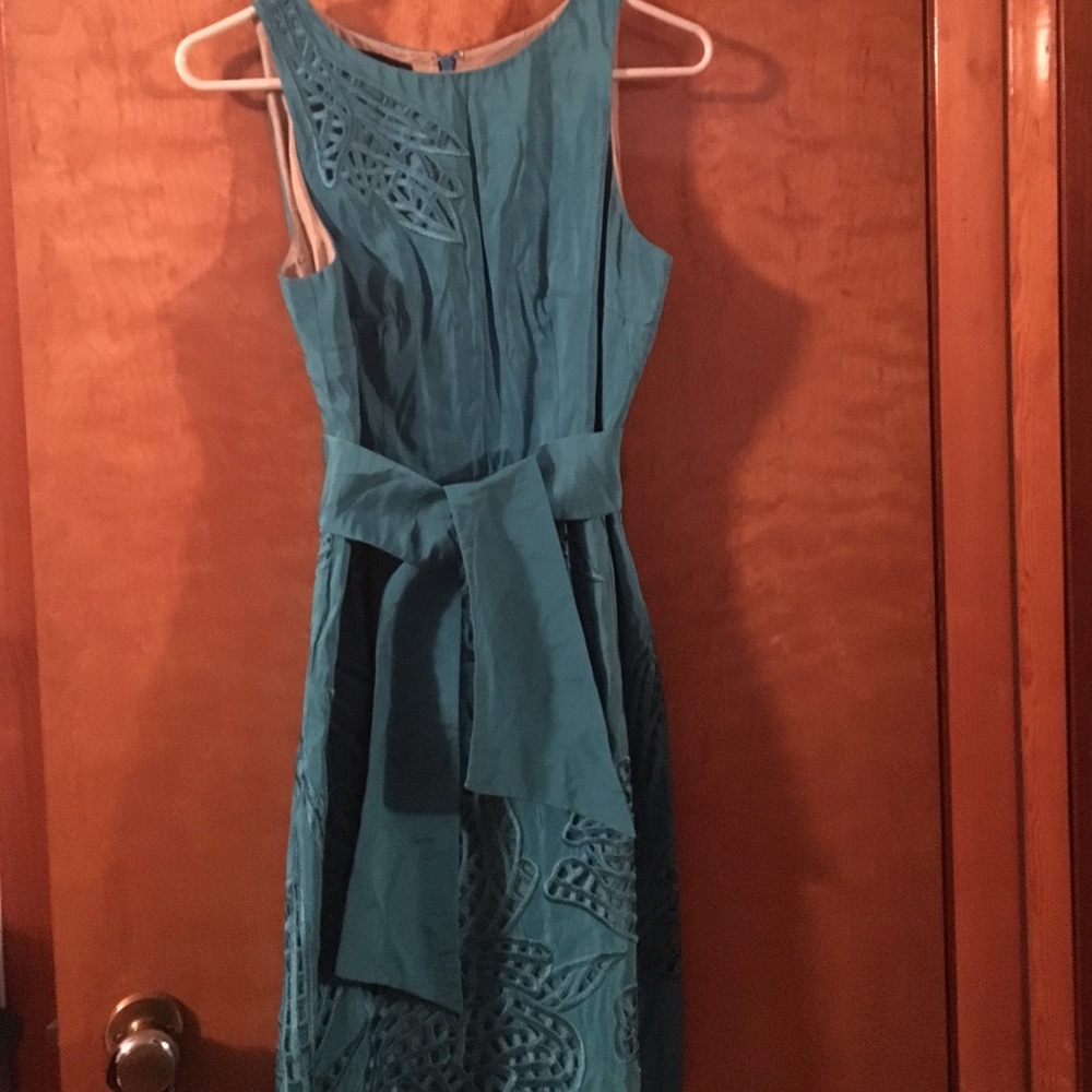 Teal Carlisle dress fits a size 4